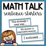 Math Talk Sentence Starter Cards