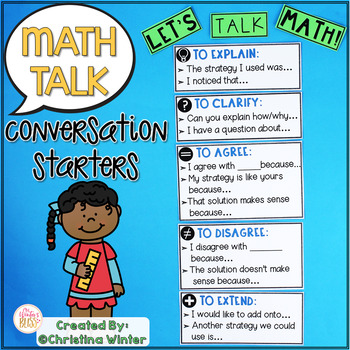 Preview of Math Talk Sentence Starters • Math Talk Posters