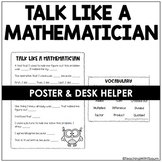 Math Talk Sentence Stems (Poster & Desk Helper)