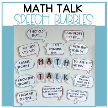 Preview of Math Talk Speech Bubbles (4 Different Designs- Including Boho and B+W)