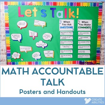 Preview of Math Accountable Talk and Math Discussion Questions Bulletin Board