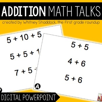 Preview of Addition Number Talks Printable and Digital