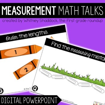 Preview of Measuring Length Math Talks Printable AND Digital