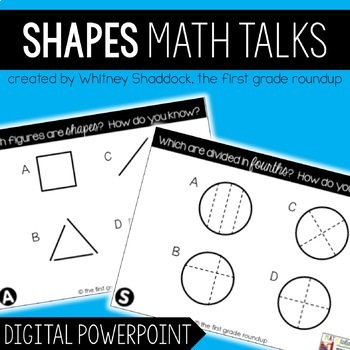 Preview of 2D and 3D Shapes Math Talks Printable AND Digital