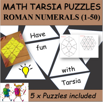 Preview of ROMAN NUMERALS (1 - 50) Tarsia Puzzle | Printable and Ready to Play