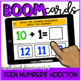 Math Task Boxes Set 3 Boom Cards™: Teen Numbers Addition