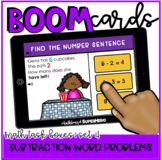 Math Task Boxes Set 4 Boom Cards™: Subtraction Word Problems