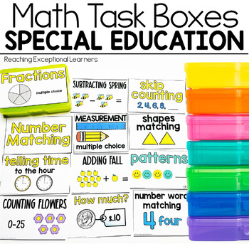 Preview of Math Task Boxes for Special Education
