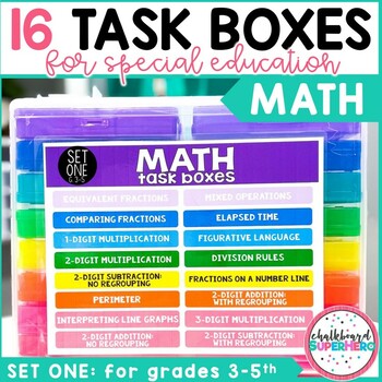 Preview of Math Task Boxes - set one - grades 3-5th - special education