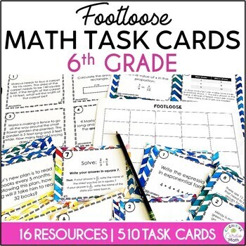 Preview of Math Task Card Activities 6th Grade Math Centers, Fractions, Decimals, Ratios