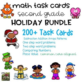 Preview of Math Task Card BUNDLE (2nd grade)