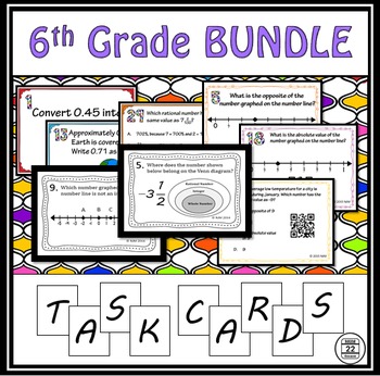 Preview of 6th Grade Math Task Card BUNDLE {480 Concept-themed Cards}