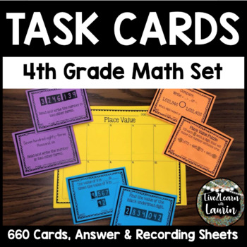 Preview of 4th Grade Math Task Cards Bundle (33 Sets = 660 Cards)