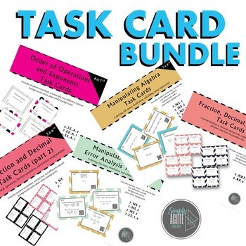 Preview of Math Task Card Bundle