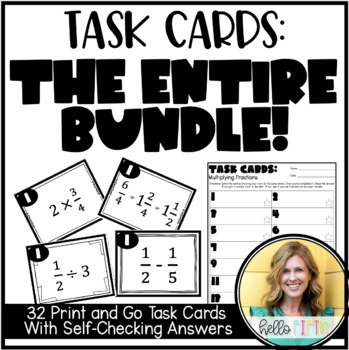 Preview of Math Task Card Bundle: An Entire Year of Resources