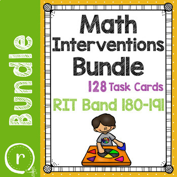 Preview of NWEA MAP Prep Math Practice Task Cards RIT Band 181-190 Intervention Bundle