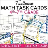 Math Task Card Footloose Activities Bundle 4th to 7th Grad