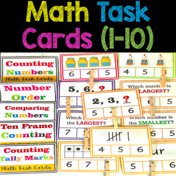Preview of Math Task Cards (1-10) Number Sense for Pre-k, Preschool and Kindergarten