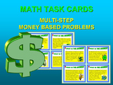 Math Task Cards (1 Set, 40 Cards) - Money Theme Story Problems