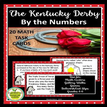 Preview of Kentucky Derby Math and History Task Cards