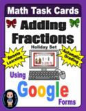 Math Task Cards; Adding Fractions (Holiday Set)