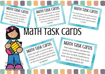 Preview of Math Task Cards--Adding and Subtracting Decimals