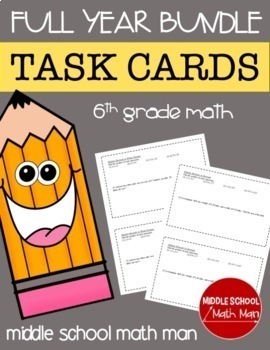 Preview of 6th Grade Math Task Cards Bundle | Task Card Activities