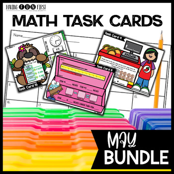 Preview of Math Task Cards Centers Fast Finisher Morning Work Math Games BUNDLE May