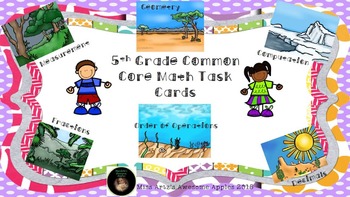 Preview of Math Task Cards - Common Core Aligned 4-6