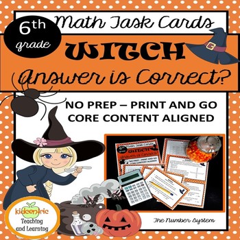 Preview of Math Task Cards Halloween Activity | The Number System
