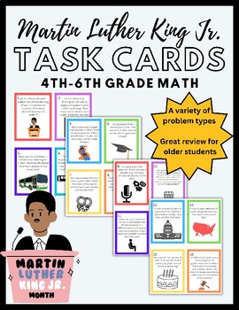 Preview of Math Task Cards Middle School/Upper Elementary-Martin Luther King Jr. Day