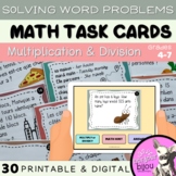 Math Task Cards: Multiplication & Division (DIGITAL & PRINTABLE)
