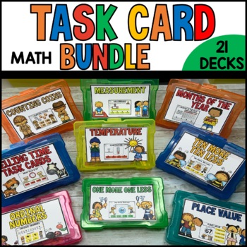Preview of Place Value, Ten More Less, Counting Money Task Cards 1st Grade Math Centers