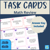 Preview of Math Task Cards | Fractions | Ratios | Unit Rate | Median | Mean | 5th 6th Grade
