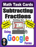 Math Task Cards; Subtracting Fractions (Holiday Set)
