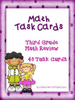 Preview of Math Task Cards. Third Grade Math Review