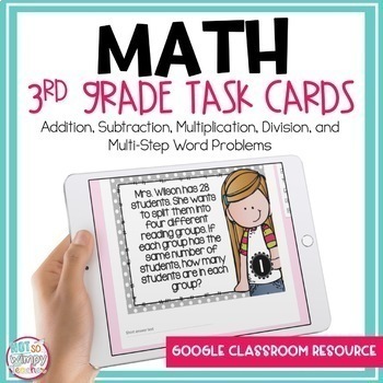 Preview of Math Task Cards for Google Classroom - Distance Learning