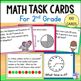 Math Task Cards for 2nd Grade Math Review Word Problems - 
