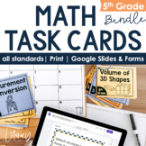 Math Task Cards for the Year Bundle (5th Grade) Google Sli
