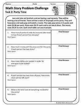 math word problem worksheets print and digital versions distance learning