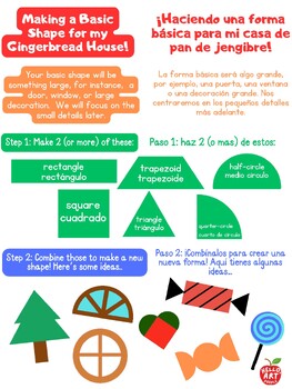 Preview of Math Task Poster - Gingerbread Houses 1st Grade Art Lesson by Hello Art People