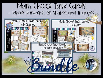 Preview of Math Tasks Whole Number |  Triangles | 2D Shapes Bundle