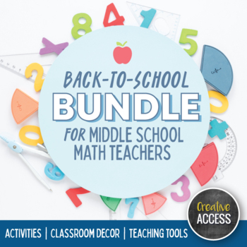 Preview of Math Teacher Back-to-School Activities, Tools, & Decor Bundle for Middle School