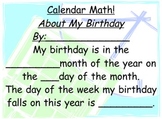 Math Teaching The Calendar/ Concept of Time Unit Chart Sig