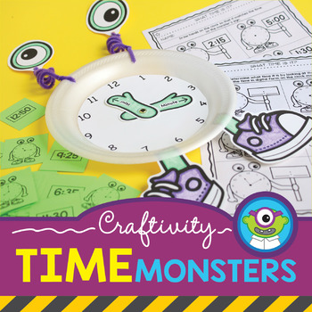 Preview of Math Telling Time Clock Craftivity + Flash Cards