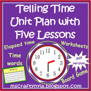 Preview of Time Unit Plan - hour - half-hour - quarter-hour