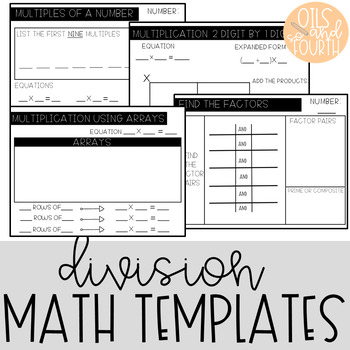 Preview of Math Templates- Multiplication