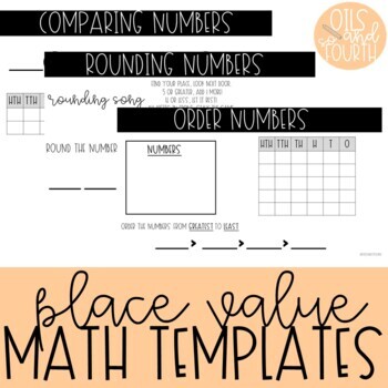 Preview of Math Templates- Place Value