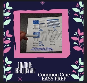 Preview of Math Templates for White Boards Made of Sheet Protectors