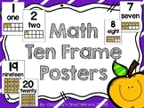 Math Ten Frame Posters {Yellow Apple Clipart}